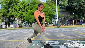 Busty milf Silvana Lee spots a fitness guy in the park and bangs him hard - AngelCruzxx! 💪