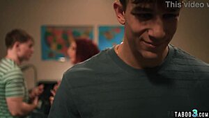 Red mature teacher Kiki Daire gets double penetrated by big cocked students