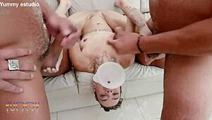 brazilian russah stars in p-sluts, fucking five big studs intensely