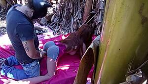 Brunette Amateur Tests Sex Toy on Ass in Public Outdoor Scene