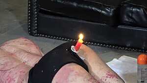 Slave Ass Tormented By Burning Candle!