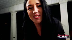 brunette hottie olyssia finger fucks her pussy and sucks a hard cock