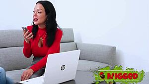 Horny Secretary Aura Rodriguez Tests Young 18+ Black Guy