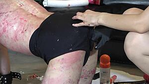 Slave Ass Tormented By Burning Candle!