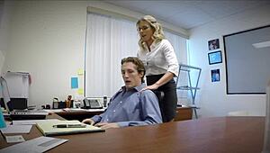 stepdaughter with tight pussy swallows stepdad's monster cock after he scares her boyfriend away