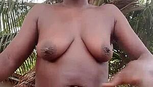 hey, wanna see this crazy chick strip outdoors at her stepdad’s mansion?