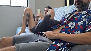 Stepfather chases teen for taboo cum on ass dirty talk