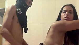 He came to deliver food and stayed for more with the brunette trans