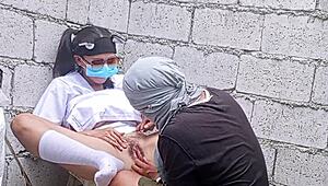 Pinay Nurse Hard Fucked by Construction Worker in Abandoned Hospital!