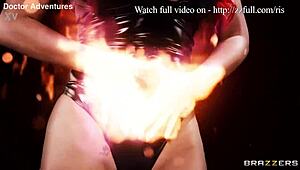 Out of the flames, caucasian babe gives blowjob, ass to mouth, and wet assfucking fetish