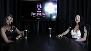 anabele nogueira in sheer red shoving bottle in pussy and toy for platforms