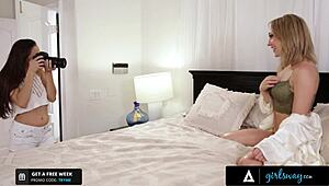 Girlsway - Seksi fotografinja postane intenzivna s svojo osupljivo modelko po nagem snemanju