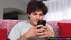 FamilyOrgasm - Naughty Step Mommy Dumps Husband for Sofa Blowjob Fun