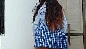 Just got home from school, stripping off my uniform, I'm such a naughty bitch! 😈