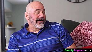 FamilyOrgasm - Naughty Step Mommy Dumps Husband for Sofa Blowjob Fun