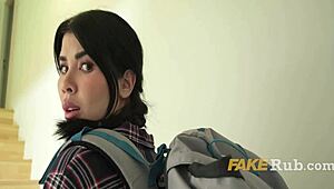 yo, naughty blonde teacher toys herself while student sleeps!