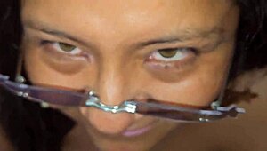 bbw with big tits swallows milk in a fun scene