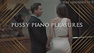 Alexis James explores tight pussy pleasures on the piano
