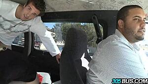 french babe julie j 22 caught in a wild car moment