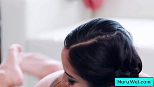 Busty Masseuse Rubs Naked On Client