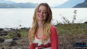 Petite Blonde Milf From Canada Strips Nude Outdoor For Playboy