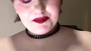 Titfuck and dildo suck with amateurs licking and spitting