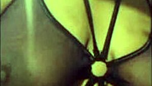 Busty milf gives blowjob and strips in interracial gay scene