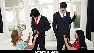 Do These Milfs Boost Stepsons Confidence with Swap?