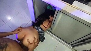 She got trapped and fucked hard in the pantry!