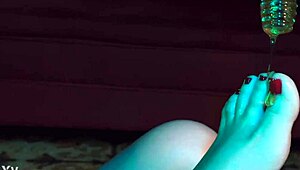 I lick her honey feet and gag on toes