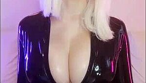 Latex Mistress Octokuro Delivers Detailed Jerk Off Instructions with Dildo and Toys