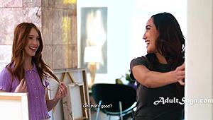 Wow! Milf Bangs Neighbor Girl Chloe Amour Myra Moans!