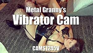 Mature granny uses vibrator on cam, masturbating to intense orgasm with her bbw body