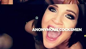 hot fiery inked redhead deepthroats cocks at gloryhole with sloppy sucking