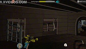 fuckerman sails the pirate ship with big tits 😍