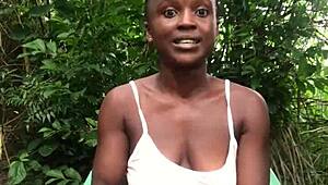 Crazy girl twerking in clothes until showing small tit