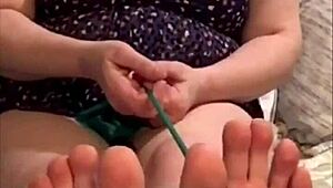 Watch This BBW Babe's Barefoot Nude Workout Exercises!