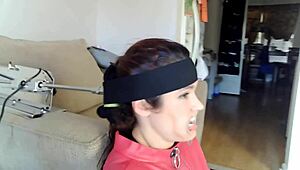 Wife's Head on Fucking Machine for BJ