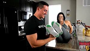 So, Sarah Brooke’s sexy feet made her trainer cum hard during a wild session