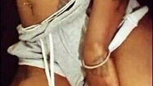 Busty milf gives blowjob and strips in interracial gay scene