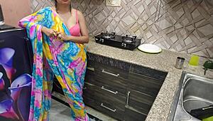 Indian desi bhabhi gets drilled hard in kitchen.
