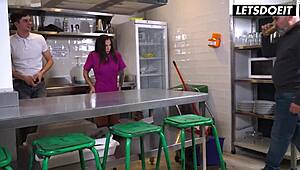 Spanish milf Medusa seduces hostel guest after cleaning - Letsdoeit