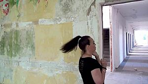 two hot milfs craving cum in abandoned barracks threesome