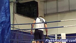 petite beauty gets pussylicked by babe in wrestling