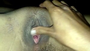 Boldly Opening Tight Shaved Pussy Of Sexy Student