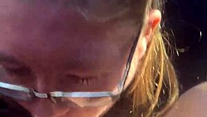 break time turns into deepthroat action with a busty bbw swallowing everything