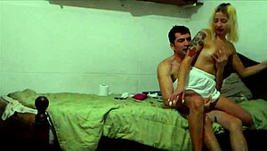 I caught my stepdaughter having wild sex behind the bed!