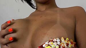 Hey, check out busty tranny Jessica Versace working that big cock solo!