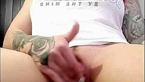 Redhead Rubs Clit Until Orgasm Watching Porn