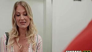 Horny milf mother-in-law leads to interracial group banging